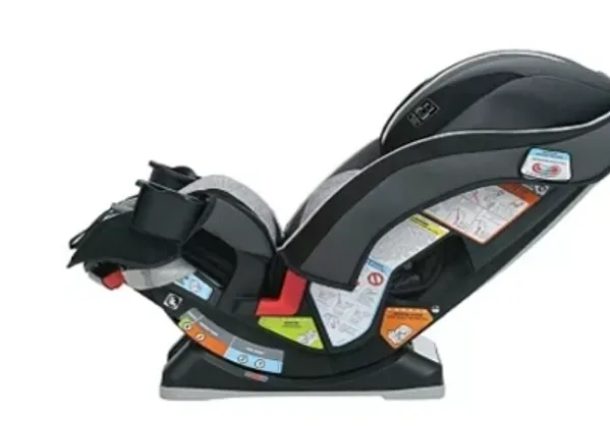 Black and gray infant car seat.